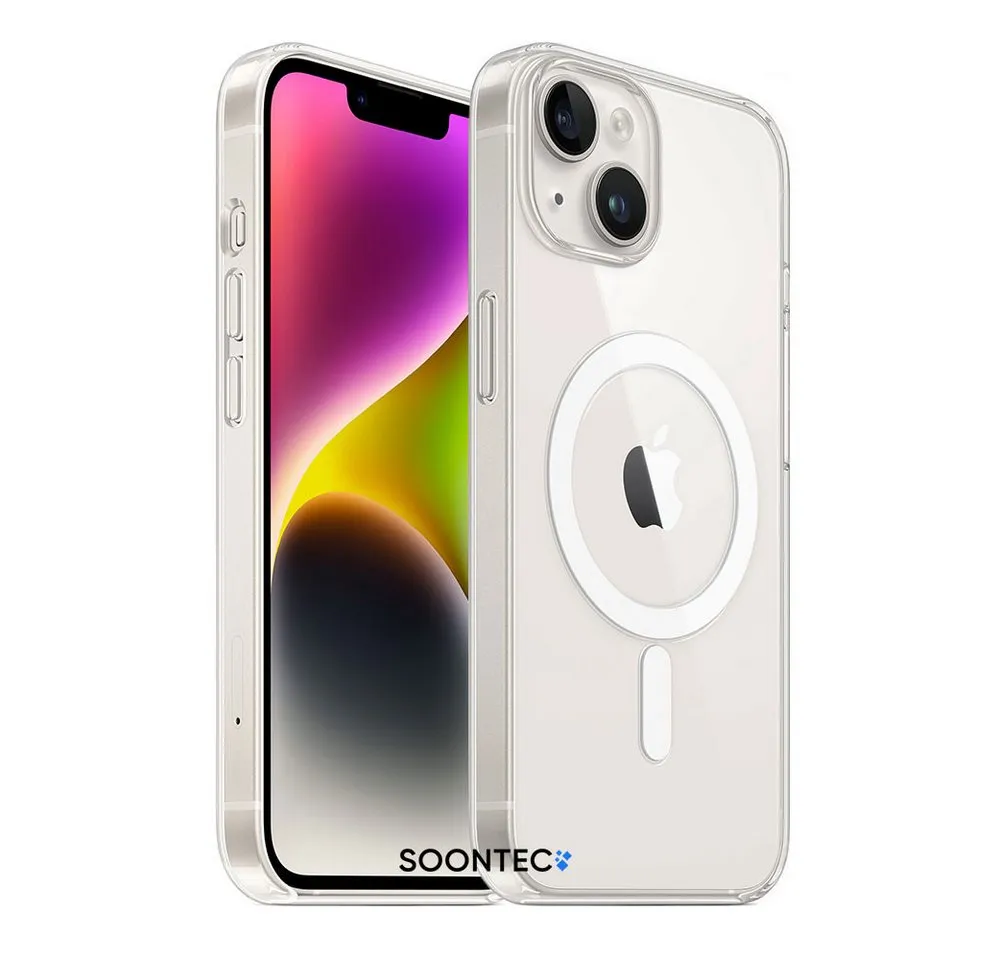 SOONTEC Handyhülle Hülle für iPhone mit MagSafe Clear Case Schutz aus transparentem Acryl, für iPhone Reihe 15/14