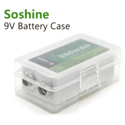 Soshine Aufbewahrungsbox für 9V Block 6LR61/AM-6(6F22) Akkus oder Batterien6LR61 / AM-6