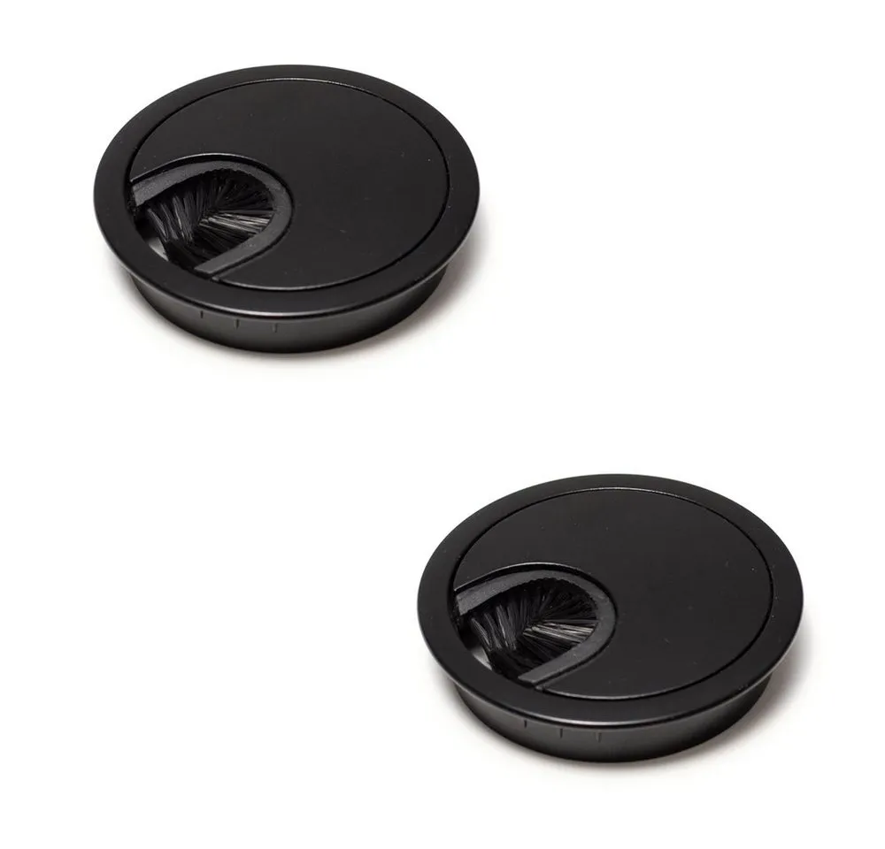 sossai® Kabelführung Metall Kabeldurchlass Ø60/Ø80mm in Schwarz (2-St)