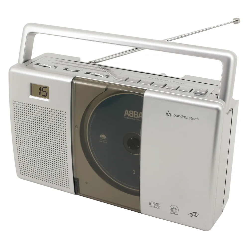 Tragbares Stereosystem Soundmaster RCD1185 Digital FM CD Grau