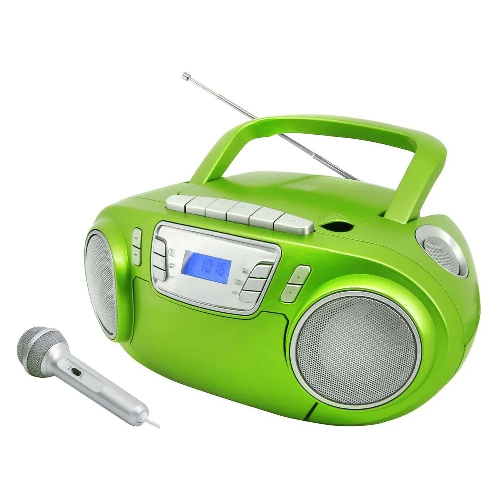 SCD5800 grün Radiorekorder mit CD-Spieler und Kassettendeck