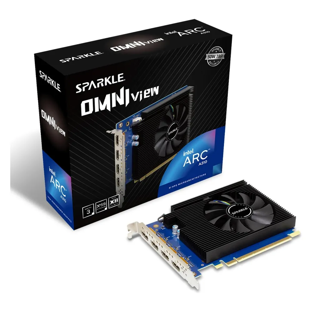 Grafikkarte Sparkle Intel Arc A310 Omni View 4GB GDDR6 Niedriger Verbrauch