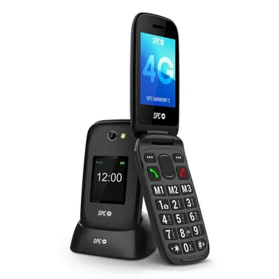 Seniorenhandy SPC Harmony 2 4G Klapphandy Schwarz 2,8" Dual SIM SOS IP44 Bluetooth USB-C FM Radio