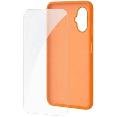 Hülle SPC Wuum One Protection Pack Silikon Orange mit Panzerglas für SPC Wuum One