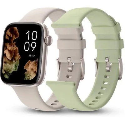 SPC Smartee Duo 2 Bluetooth 46,6mm AMOLED Beige/Grün IP68 SpO2 Herzfrequenz Schlafmonitor