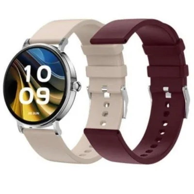 SPC Smartee Duo Velvet Bluetooth 41mm AMOLED Silber Weiß und Burgunder IP68 SpO2