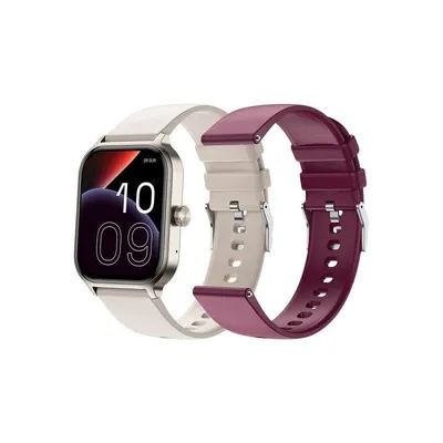 SPC Smartee Duo 3 Bluetooth 41mm AMOLED Beige mit Granatarmband IP68 SpO2 Schlafmonitor