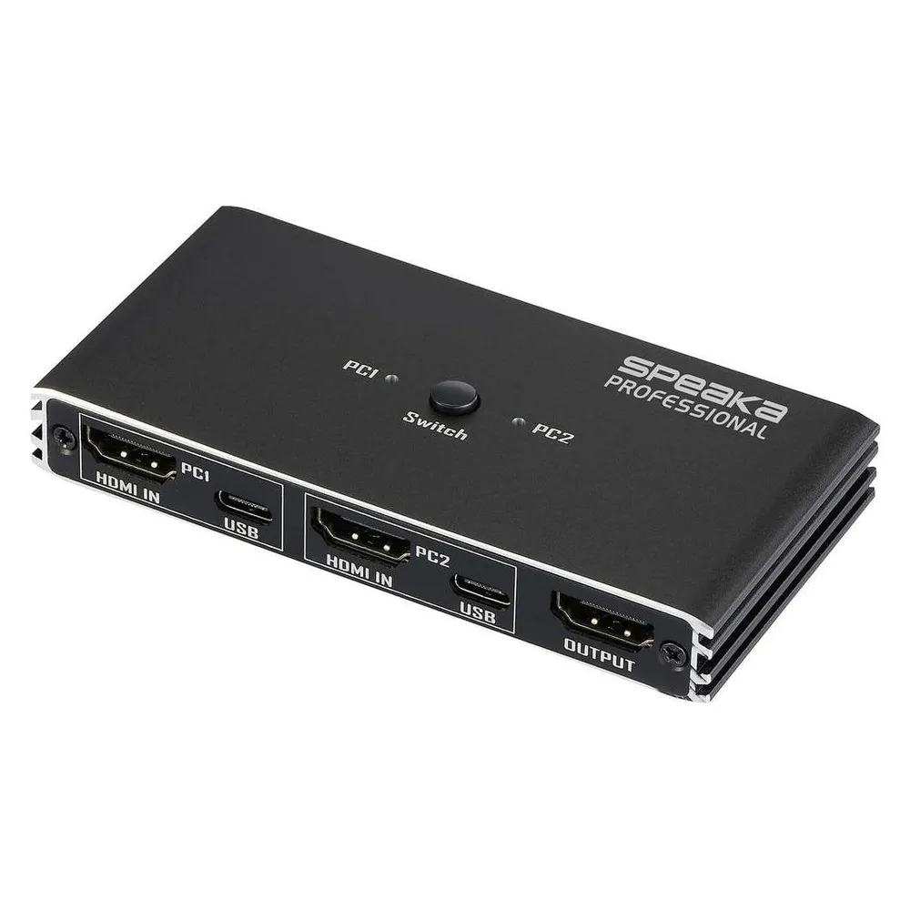 KVM-Switch SpeaKa Professional 2 Anschlüsse HDMI 4K@60Hz