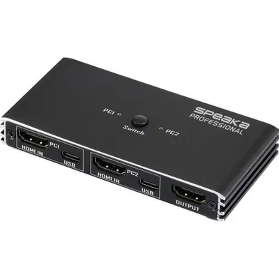 KVM-Switch SpeaKa Professional 2 Anschlüsse HDMI 4K@60Hz