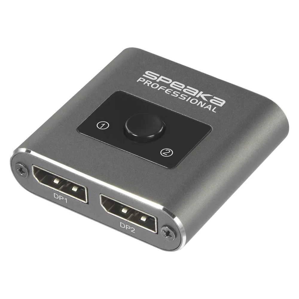 SpeaKa Professional SP-BDS-250 2 Port DisplayPort-Switch UHD 8K @ 60 Hz