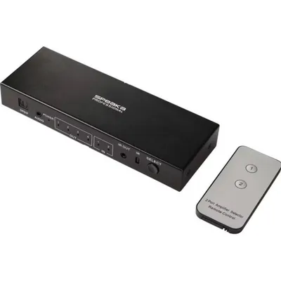 HDMI-Switch/Splitter 4K 60Hz 2x4 SpeaKa Professional mit Fernbedienung