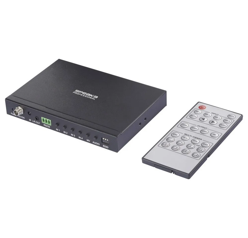 SpeaKa Professional SpeaKa Professional SP-HDS-QMV200 4 Port HDMI Quad Multi-Viewer mit Pi Netzwerk-Adapter
