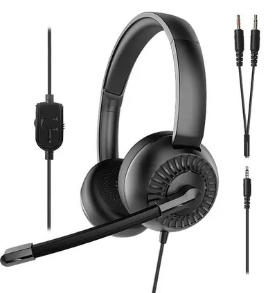 METIS Stereo Headset, 3,5mm Klinke mit Y-Adapter, schwarz