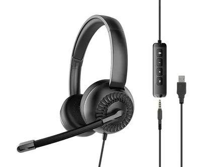 METIS USB Stereo Headset, 3,5mm Klinke mit USB-Soundkarte, schwarz