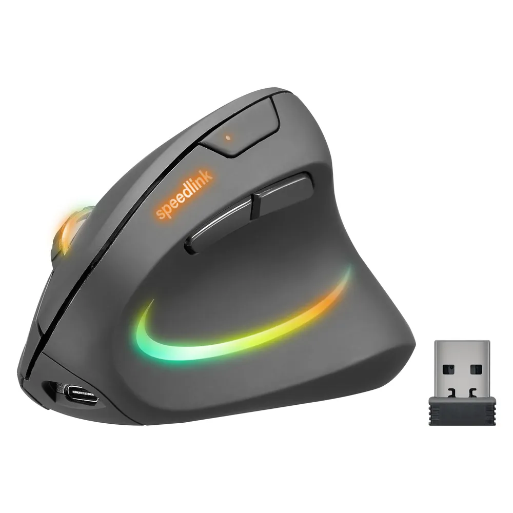 PIAVO PRO wiederaufladbare vertikale ergonomische RGB-Maus – kabellos