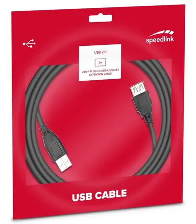 Speedlink Basic USB 2.0 Verlängerungskabel 3m USB-Kabel, (300 cm)