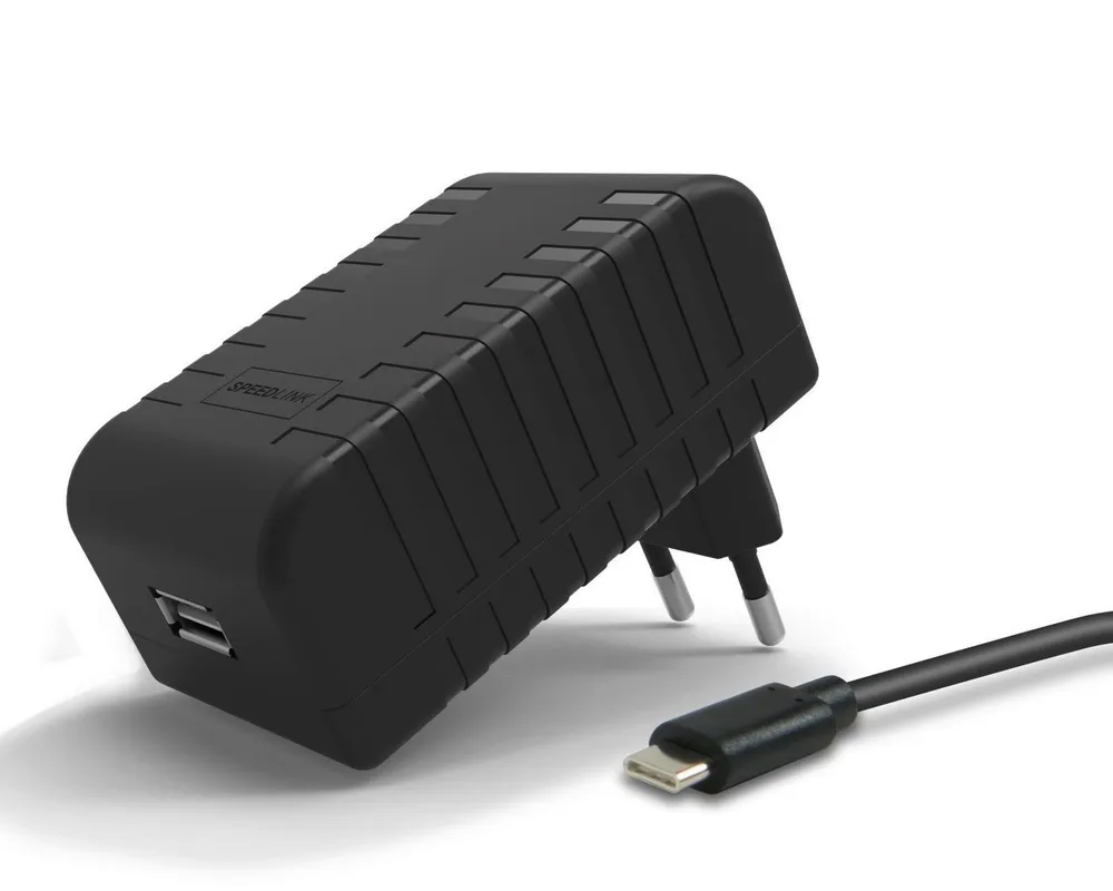Speedlink Konsolen-Dockingstation USB Netzteil Lader 2,4A Ladegerät USB-C Kabel, für Nintendo Switch / Lite Konsole Handy, Beleuchtet