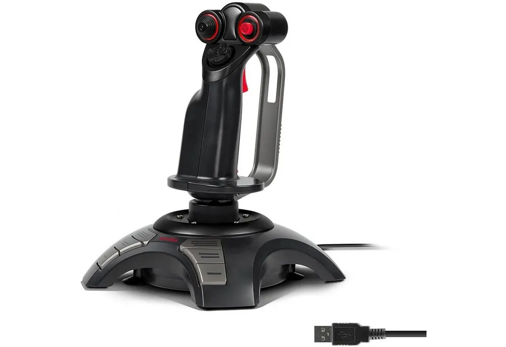 Speedlink PHANTOM HAWK USB PC Flightstick Controller Controller (8 Wege Joystick mit stufenloser Schubregler Hat-Switch Drehbare ZAchse)