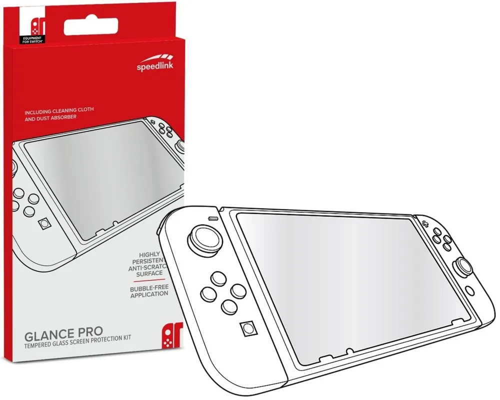 Speedlink Schutzfolie Display-Schutzfolie Schutz-Glas Display-Glas, Glas-Folie für Nintendo Switch, Anti-Kratz gehärtetes Schutzglas Folie