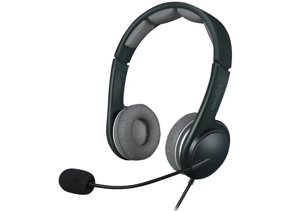 Speedlink SONID USB-Headset Kopfhörer mit Mikrofon Headset (Integrierte Soundkarte, Kabelfernbedienung mit Lautstärkeregeler, Mikrofon-Stummschaltung, Stereo, Integrierte USB Soundkarte, mit Kabelfernbedienung Lautstärkeregler)