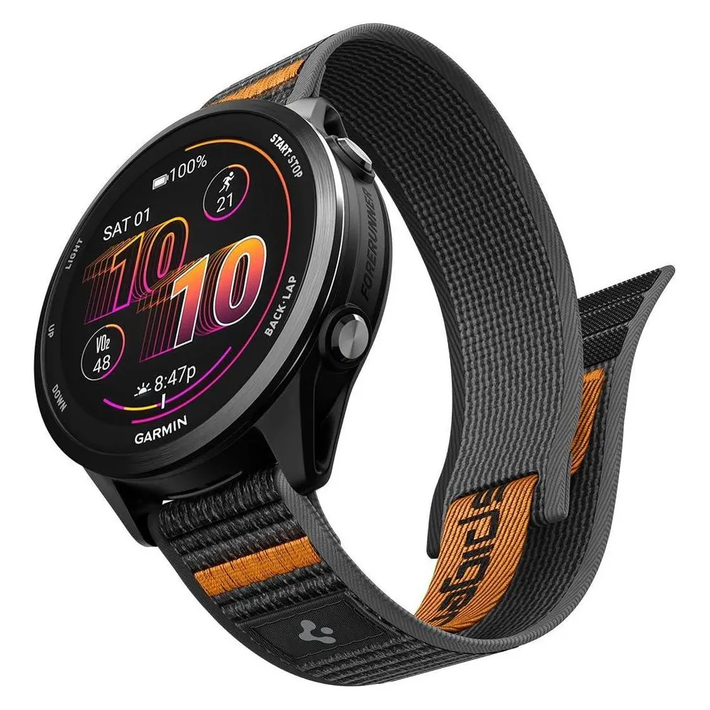 Sportarmband Spigen Athlex Air Garmin Quick Release 22 mm Nylon Schwarz/Orange