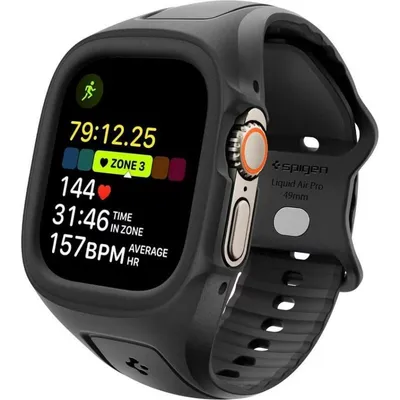 Armband Spigen Liquid Air Pro TPU Schwarz 49 mm für Apple Watch