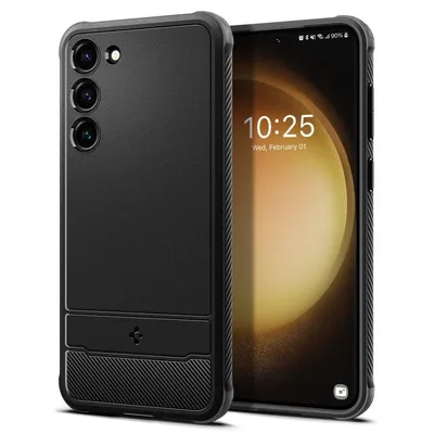 Funda para móvil Spigen Rugged Armor TPU Schwarz Stoßfest für Galaxy S23 6,1"