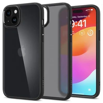 Handyhülle Spigen ACS06797 Cover Case Polycarbonat TPU Schwarz Stoßfest für iPhone 15