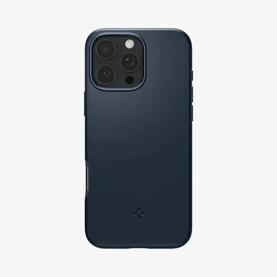 Funda para móvil SPIGEN Thin Fit MagFit Cover Polycarbonat Dunkelblau MagSafe für iPhone 16 Pro