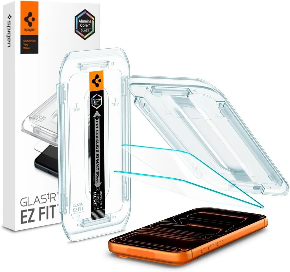 Spigen Displayschutzfolie 2x Displayschutz für iPhone 17 Pro Max / 16 Pro Max Panzerfolie, Set, 2 Stück, Panzerglass, Einfache Installation, iPhone 17 Pro Max, Tempered Glass