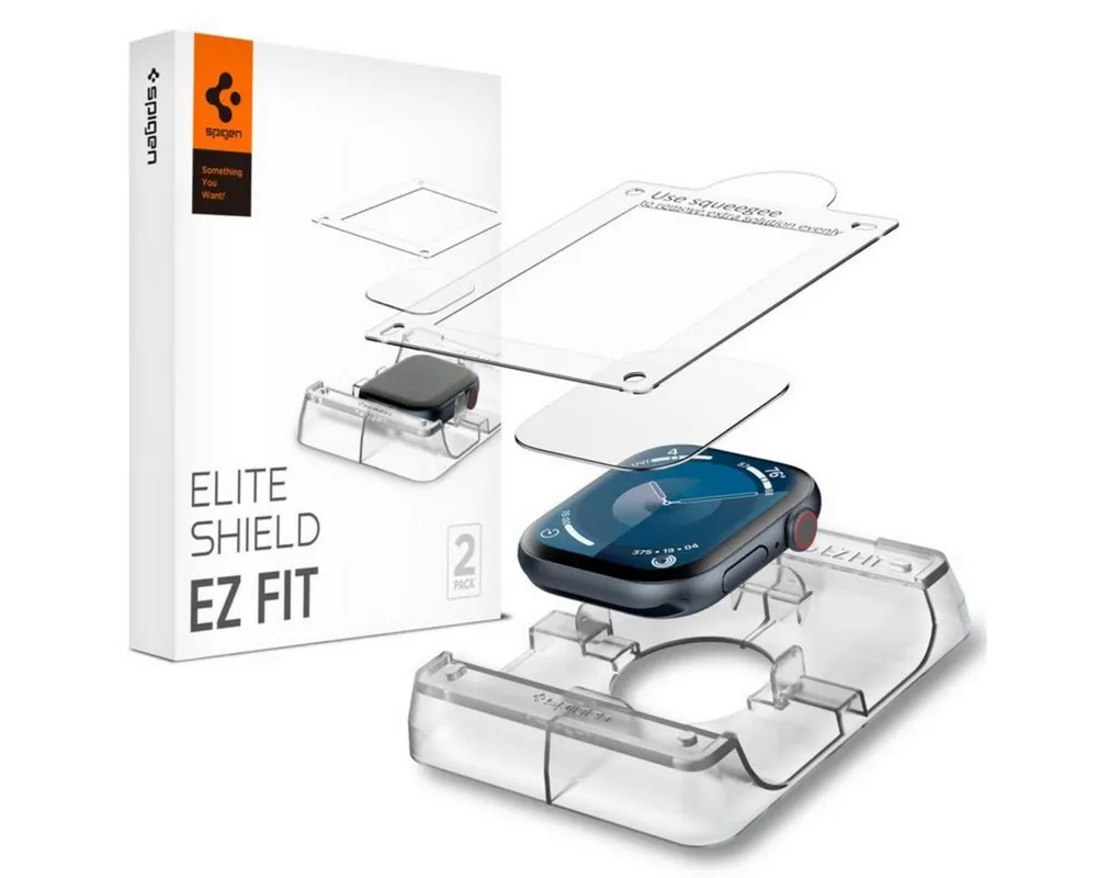 Spigen Displayschutzfolie 2x Panzerfolie für Apple Watch 11/10 Alternative Panzerglas Folie für 42mm, 2er Set, Kratzfestes EPU‑Material, Blasenfreie Montage, Edge‑to‑Edge Schutz