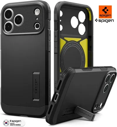 Spigen Handyhülle Hülle für iPhone 17 Pro Magsafe Schutzhülle Case Ständer 6,3 Zoll, MagSafe, XRD Impact Foam, Camera Control kompatibel, Mit Standfuß