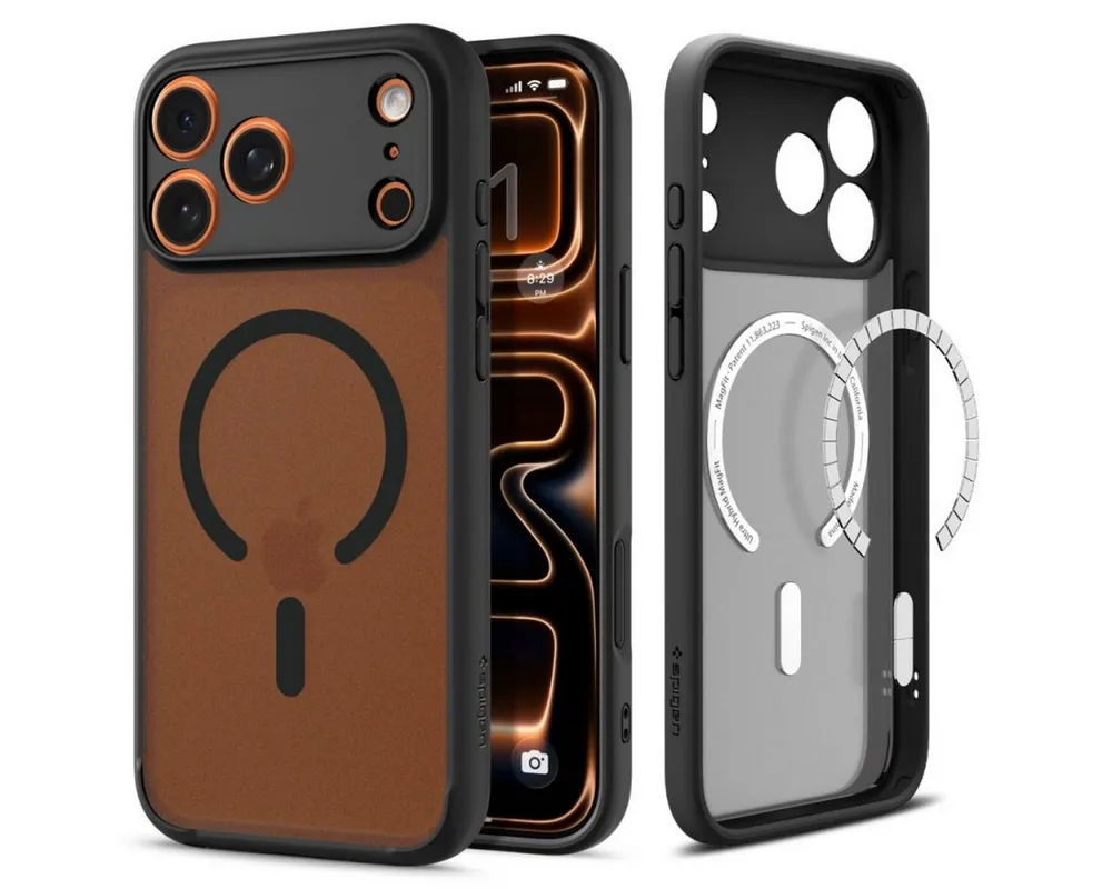 Spigen Handyhülle Ultra Hybrid mit Magnetfunktion Kompatibel mit iPhone 17 Pro Schwarz 6,3, Hybridhülle mit integrierter Magnetfunktion und Schutzrahmen