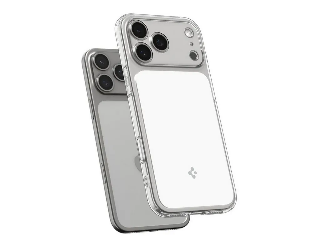 Spigen Handyhülle Ultra Hybrid T mit Magnetfunktion Kompatibel mit iPhone 17 Pro Max 6,9, Hybridhülle mit integriertem Magnetring und weißem Rahmen