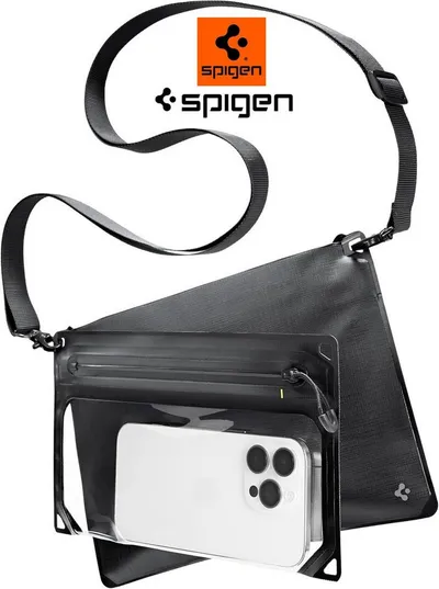 Spigen Handyhülle Wasserdichte Tasche Crossbag Handyhülle IPX8 Wasserfeste Umhängetasche Universell bis 7