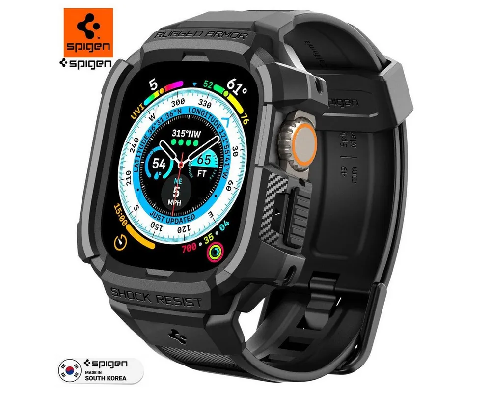 Spigen Smartwatch-Hülle Schutzhülle mit Armband für Apple Watch Ultra 3/2/1 49mm Robust Hülle, Hülle, Armband, Robust, Einfache Installation