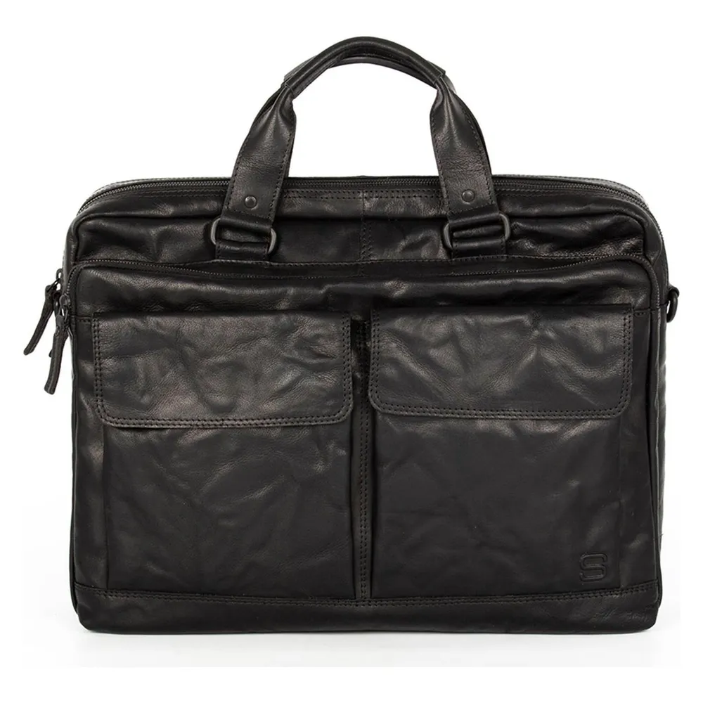 Spikes & Sparrow & Sparrow Dames Laptoptas / Werktas / Aktetas - Berry - Zwart - 17 inch