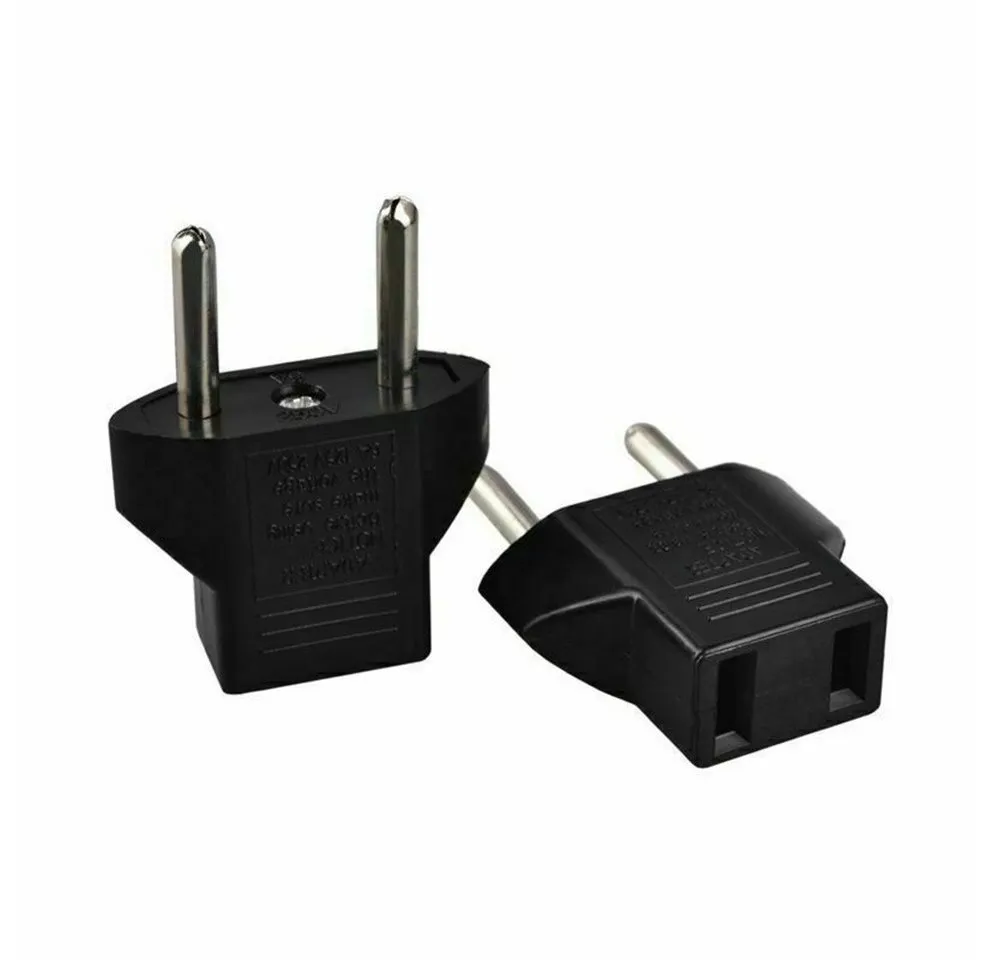 SpionProfi 2x USA Steckeradapter für China, AU, Japan auf EU/DE Euro-Stecker Elektro-Adapter, Kompakter USA-zu-EU-Adapter, ideal für US-Geräte in Europa