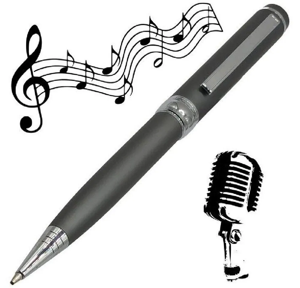 SpionProfi 32GB Kugelschreiber Mini Voice Recorder Diktiergerät Ton Aufnahmegerät Digitales Diktiergerät (Kugelschreiber mit versteckte Voice Recorder Diktiergerät Spy Spion)