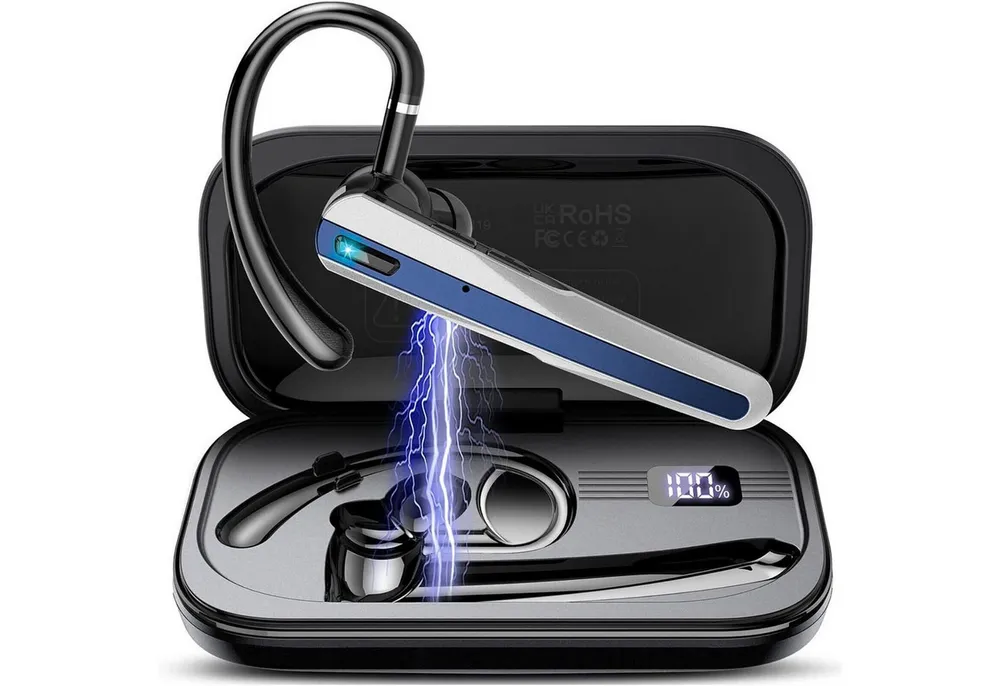 SpionProfi Bluetooth Headset Ear Freisprecheinrichtung Handy Telefon Anruf Musik Headset (Universal Bluetooth Headset - Musik, Telefonieren uvm)