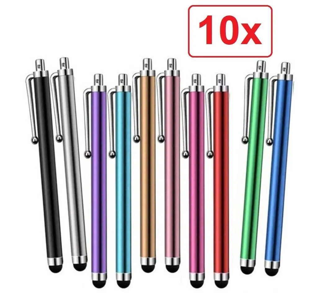 SpionProfi Eingabestift 10x Eingabestift Touchstift Handy Tablet Smartphone Universal TouchPen (10-St) Klein, handlich und ideal für präzises Tippen auf Touchscreen-Geräten
