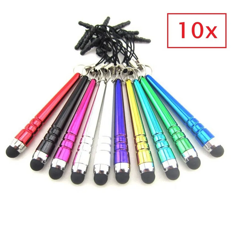 SpionProfi Eingabestift 10x Touchstift Touchpen Handy Tablet Smartphone Universal geeignet (10-St., 10er Set) Klein, handlich und ideal für präzises Tippen auf Touchscreen-Geräten