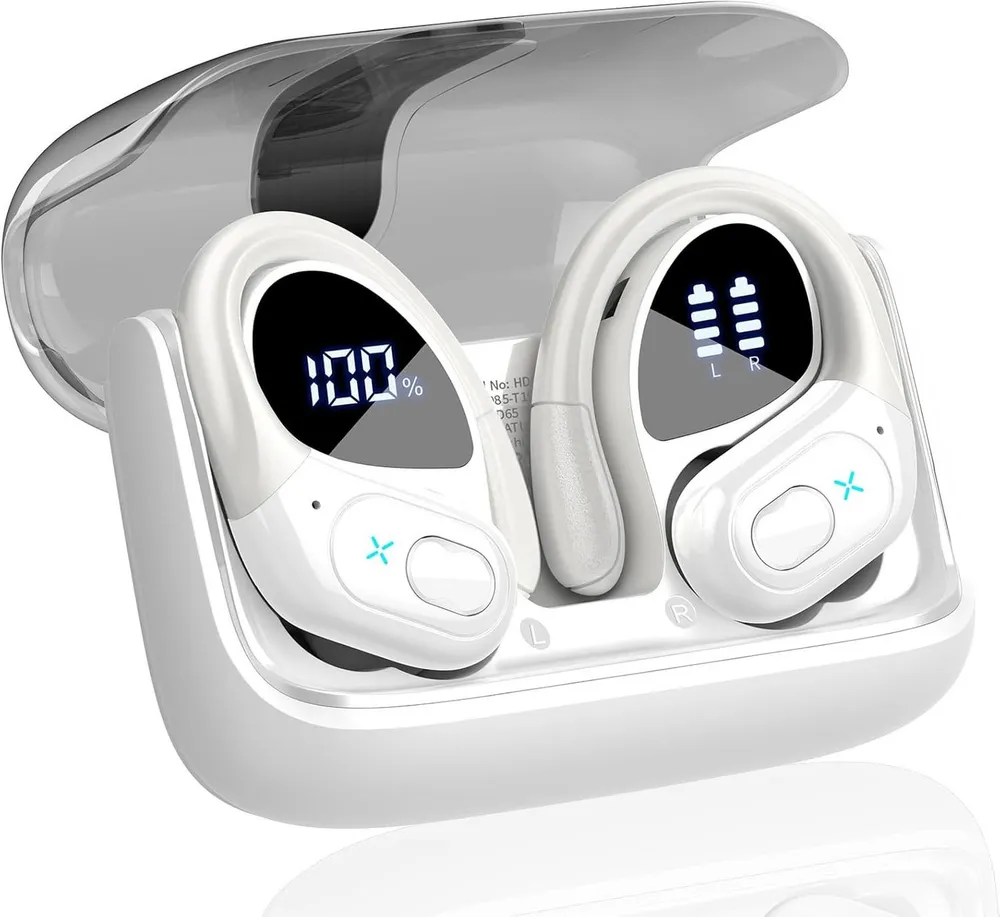 SpionProfi In Ear Kopfhörer Bluetooth Kabellos Sport Ohrbügel Wireless Headset Headset (Kompatibel mit jedes Bluetooth Gerät für Iphone Samsung uvm)