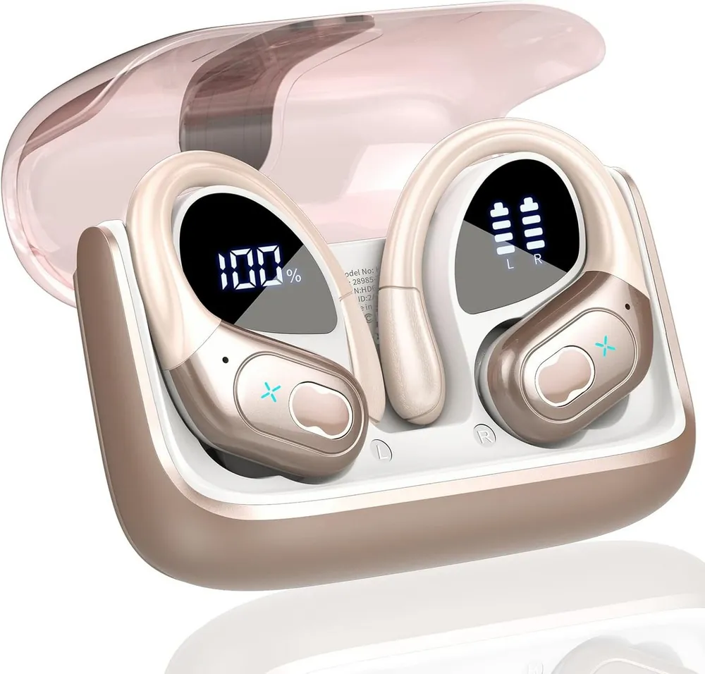 SpionProfi In Ear Kopfhörer Bluetooth Kabellos Sport Ohrbügel Wireless Headset Headset (Kompatibel mit jedes Bluetooth Gerät für Iphone Samsung uvm)