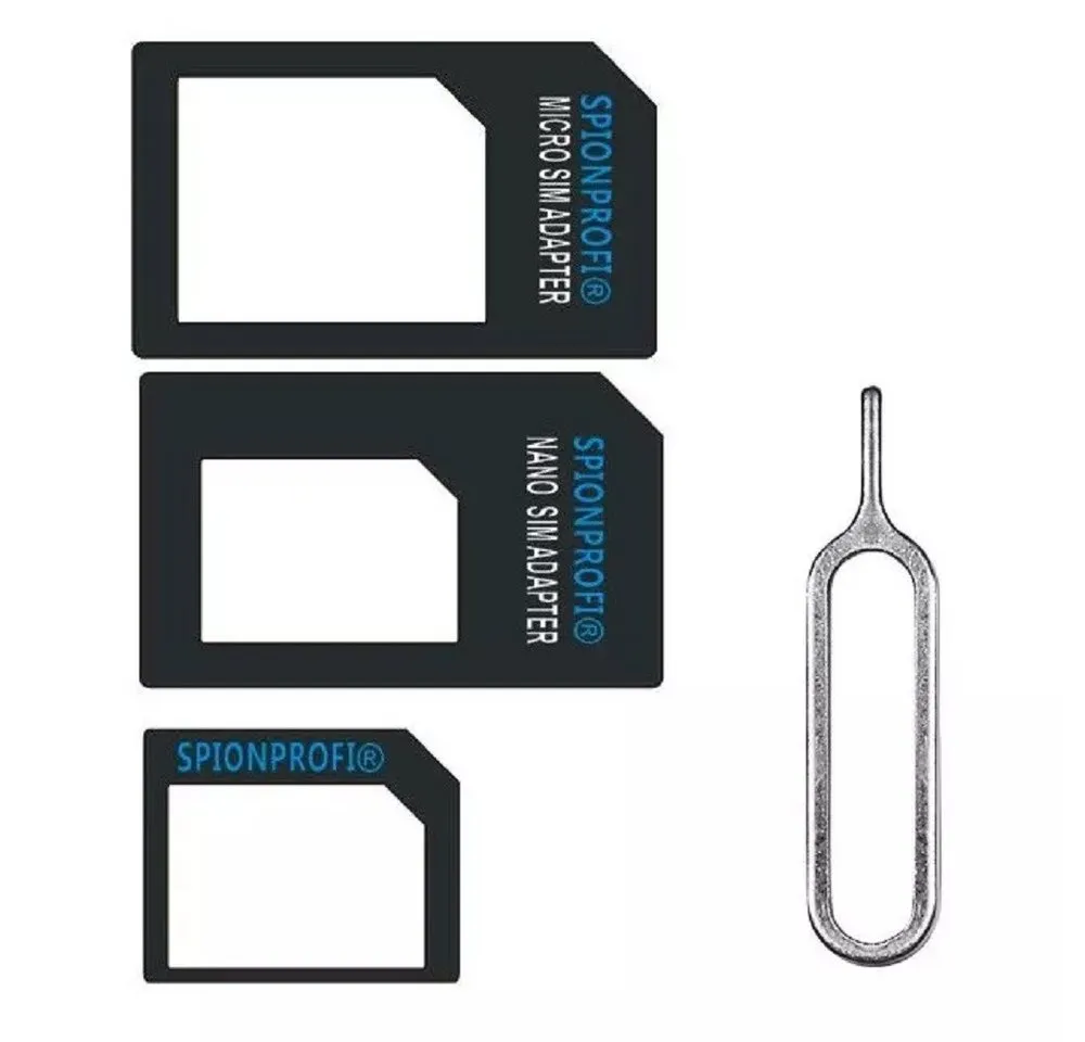 SpionProfi SpionProfi Sim Kartenadapter Nano Micro Kartenleser Adapter Handy-Netzteile (Universell einsetzbar für alle gängigen Handy- und Tabletmodelle)