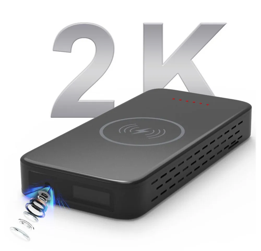 SpionProfi Überwachungskamera 128GB 2k Powerbank Mini Kamera Video Ton Aufnahme Ladestation Cam (Außenbereich (muss überdacht sein), Innenbereich, 1-tlg., Versteckte Kamera Spycam Spion Mini mit Nachtsicht & Bewegungsmelder)
