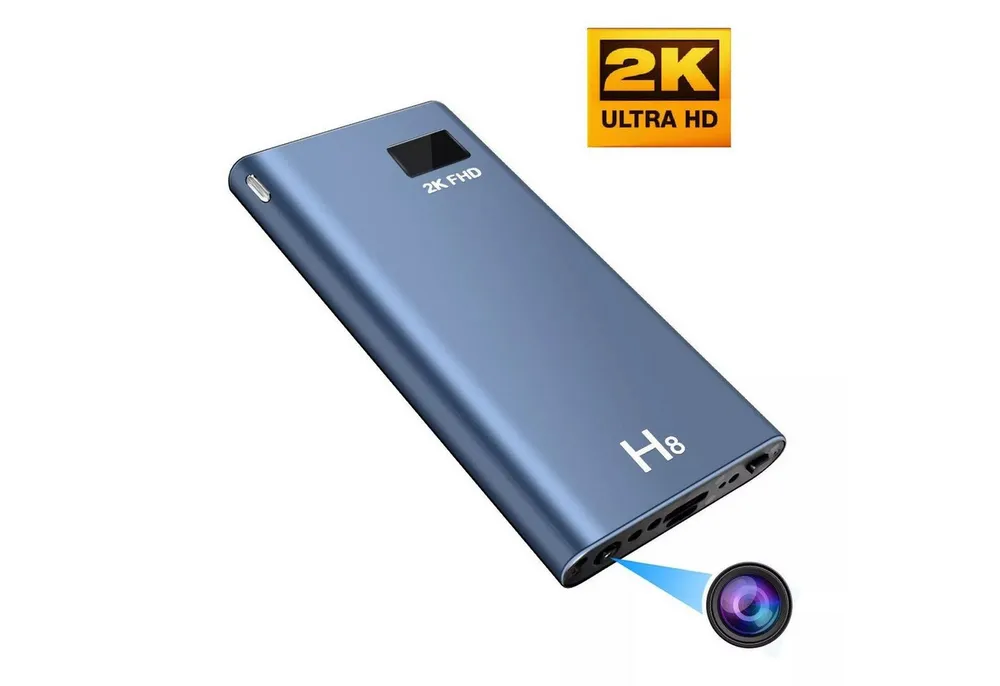 SpionProfi Überwachungskamera 128GB 2k Powerbank Mini Kamera Video Ton Aufnahme Überwachungskamera (Innenbereich, Außenbereich, 1-tlg., Versteckte Kamera Powerbank Spycam Spion Mini Cam mit Nachtsicht)