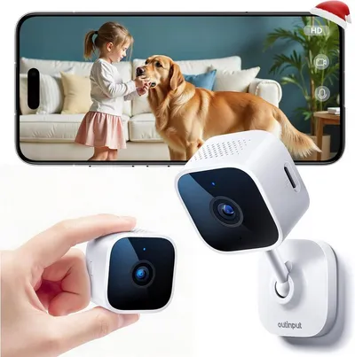 SpionProfi Überwachungskamera 2K Wlan Live Cam Mini Überwachungskamera Innen Haus Kamera (Innenbereich, Wifi IP Haus Geschäft Mini Kamera mit Bewegungsmelder & Nachtsicht)
