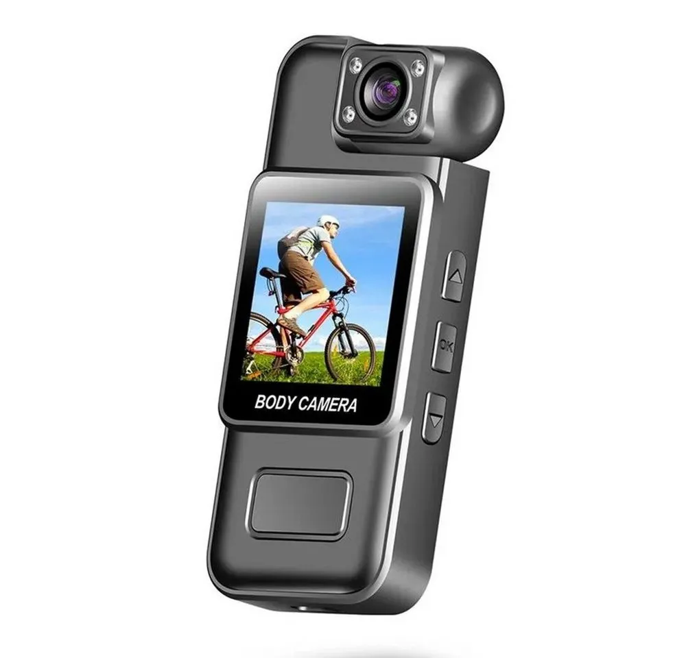 SpionProfi Überwachungskamera 32GB 4k Bodycam Mini Kamera Video Bild Überwachungskamera Actioncam (Außenbereich, Innenbereich, 1-tlg., Mini versteckte Kamera Auto Haus mit Nachtsicht & Bewegungsmelder)