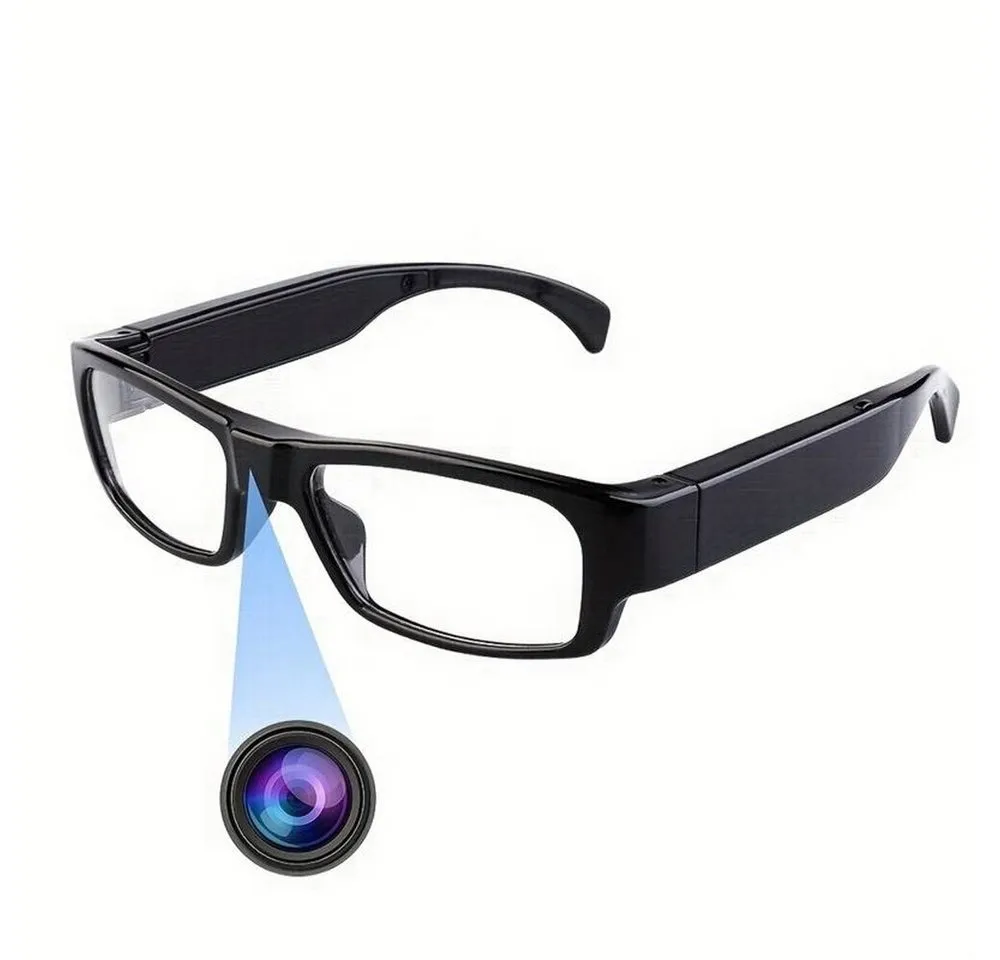SpionProfi Überwachungskamera 32GB Mini Kamera Brille Video Ton Überwachungskamera Haus Cam (Innenbereich, Außenbereich, 1-tlg., 32GB Brille versteckte Kamera Spycam Spion Haus Mini Cam)